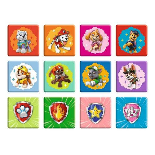 Paw Patrol memory game tiles close up