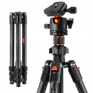K&F Concept K254C2 Stativ - Zusammengeklappt und Ausgezogen - Tripods