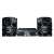Panasonic SC-AKX710E-K HiFi system, black, angled view, speakers and main unit