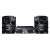 Panasonic SC-AKX710E-K HiFi system, black, angled view, speakers and main unit