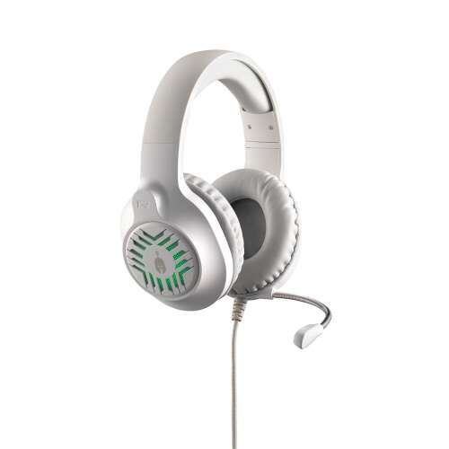 Spartan Gear Medusa vezetékes fejhallgató, fehér és szürke gamer fejhallgató mikrofonnal, 3.5mm jack - Spartan Gear