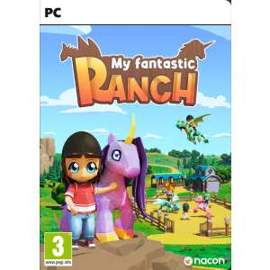 My Fantastic Ranch Deluxe Version PC játék borítója, egy lány és egy egyszarvú látható rajta - Nacon