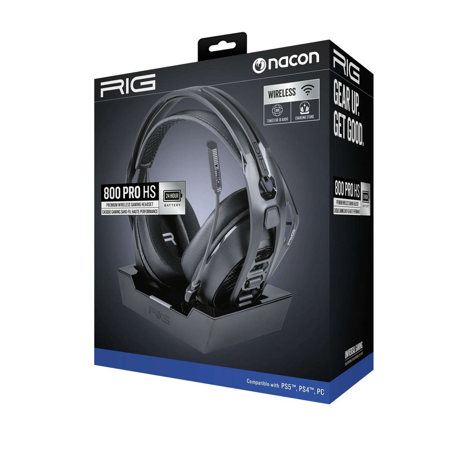 Nacon rig 800 pro hs vezeték nélküli sztereó gamer headset, feket...