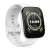 Amazfit Bip 5 smartwatch, cream white, side view, showing the white silicone strap