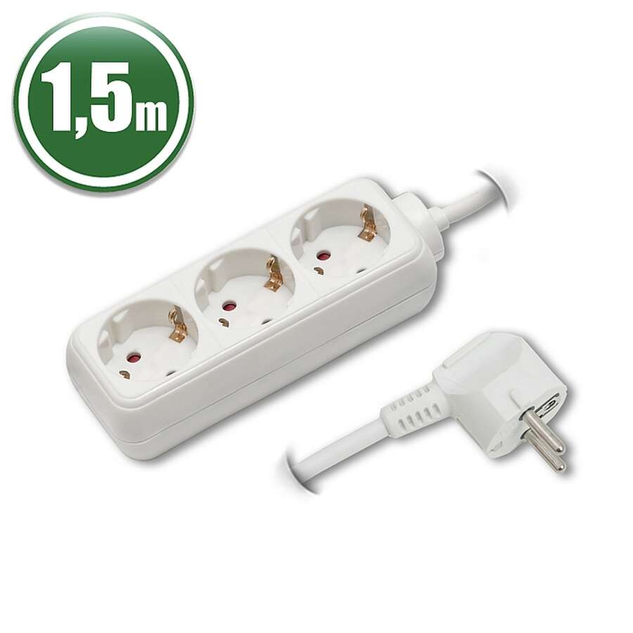 HOME NV 3-as Hálózati Elosztó - 3 Aljzat, 1,5m Kábel