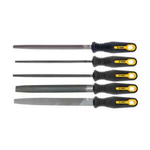 TOPEK 5-teiliges Feilen-Set mit schwarzen und gelben Griffen - Feilen