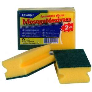 Favorit Formázott Dörzsi Szivacs 2db-os, Sárga és Zöld, Edényekhez és Edényekhez - Mosogatószivacs