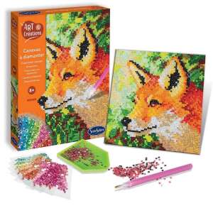 Sentosphere Art Creations Diamond Canvas Fox, diamond painting kit for kids, create a sparkling fox picture with rhinestones - Sentosphere