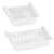 Springos refrigerator organizer, white, plastic, pull-out, expandable, for fridge, 2 pack