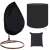 Springos Hanging Egg Chair Cover, black with silver lining, 115x190 cm, waterproof, frost-proof, UV protection, with drawstring and storage bag