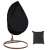Springos Hanging Egg Chair Cover, black with silver lining, 115x190 cm, waterproof, frost-proof, UV protection, with drawstring and storage bag