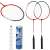 Set reketa za badminton Springos s 2 reketa, 6 perjanica i torbom za nošenje