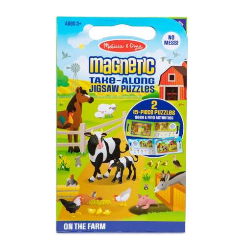 Melissa & Doug Magnetyczne Puzzle Farm, 2 x 15-częściowe puzzle, dla dzieci w wieku 3 lat i więcej