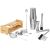 Springos cocktail shaker set with bamboo stand and accessories