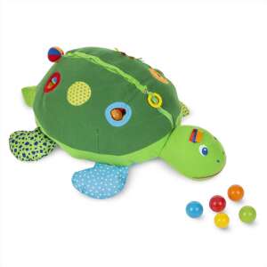 Melissa & Doug Schildkröten-Bällebad, grünes schildkrötenförmiges Bällebad mit 60 bunten Bällen, offen - Bällebäder