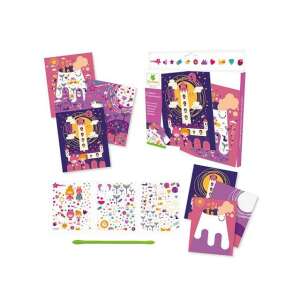 Sycomore Stickerbild-Set mit 3 Bildern und über 100 Stickern, Märchen-Thema, zeigt die Sticker und den Spatel - Kinderheft mit Stickern