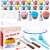 Cake decorating set with turntable, spatulas, tips, and piping bag
