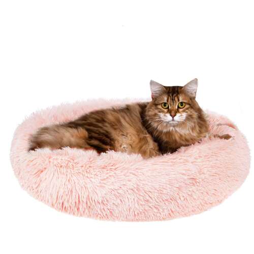 Springos szőrmés kisállat ágy 40 cm #rózsaszín