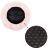 Springos pink plush dog bed with non-slip bottom detail and black inner cushion