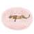 Pink Springos donut dog bed with a cat laying in it