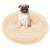 Springos Cream Plush Dog Bed M Size 70cm with Pug