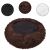 Springos brown plush dog bed XXS 40cm with non-slip base and filling detail