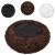 Springos brown plush dog bed XS size with material details