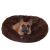 Dog in Springos brown plush dog bed XS size
