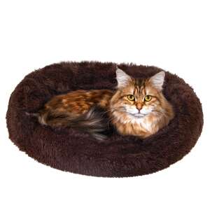 Brown Springos pet bed with a cat inside, 50 cm diameter - Dog Bed