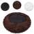 Brown Springos pet bed with black non-slip bottom, 50 cm diameter, showing the materials