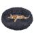 Cat relaxing in Springos graphite plush donut bed