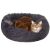 Cat relaxing in Springos graphite plush round bed