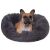 Dog in Springos graphite plush round bed