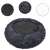 Gray Springos round pet bed with non-slip bottom