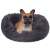 French bulldog dog in a gray Springos round pet bed