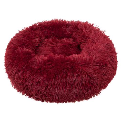 Springos pet bed, burgundy, donut shaped, for cats and dogs