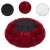 Springos pet bed, burgundy, donut shaped, for cats and dogs, showing the bottom, side, and top