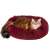 Burgundy Springos pet bed with a cat inside