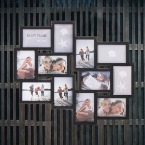 Springos schwarzer Multi-Fotorahmen für 12 Fotos, Wanddeko - Bilderrahmen