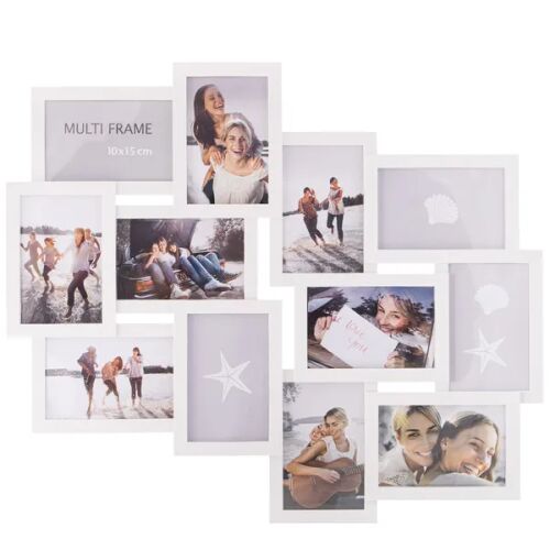 Springos Picture Frame for 12 Photos (White)