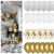 Springos 50-piece balloon decoration set with metallic gold, silver, and white balloons, including confetti balloons.