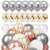 Set of 50 balloons in silver, white, rose gold and confetti colors