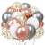 Set mit 50 Luftballons in Silber, Weiß, Roségold und Konfetti-Farben