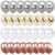 Set mit 50 Luftballons in Silber, Weiß, Roségold und Konfetti-Farben