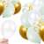 Springos Ballon Dekoration Set - 50 Stück, inklusive mintgrün, weiß, gold metallic und transparente Ballons mit Konfetti
