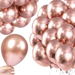 Roségoldene Ballons, 100er Pack, Springos, Partydekoration, Ballons für Geburtstag, Hochzeit, Jubiläum, Babyparty, Abschlussfeier - Luftballons
