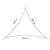 Diagram showing the dimensions of the Springos 4x4x4m triangular shade sail in dark gray