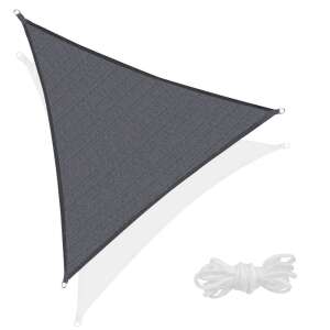 Parasol trójkątny Springos, ciemnoszary, 3x3x3m, ze sznurkami