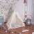 Springos kids teepee tent in a room, grey chevron pattern