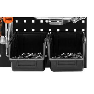 Neo Tools TOP-84-503 nagy szerszámdoboz tartó kampó szerszámtartó falhoz(84-500, 501), 13x6,5 cm, Fekete